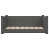 vidaXL Legowisko dla psa, szare, 75,5x55,5x28 cm, lite drewno sosnowe