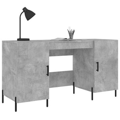 vidaXL Biurko, szarość betonu, 140x50x75 cm, materiał drewnopochodny wariant 8