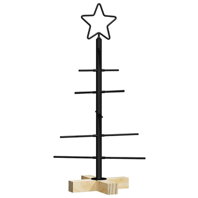 Metalowa choinka świąteczna z podstawą Czarny 59,5 cm