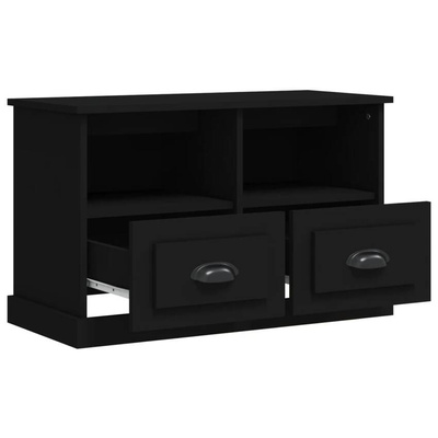 vidaXL Szafka pod TV, czarna, 80x35x50 cm, materiał drewnopochodny
