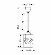 Lampa wisząca szklana czarna/bursztynowa Felis 31-00156