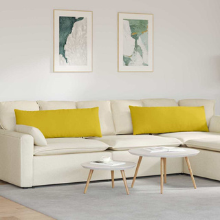 Poduszki na sofę 2 pcs Żółty 120 x 40 cm Tkanina sztruksowa