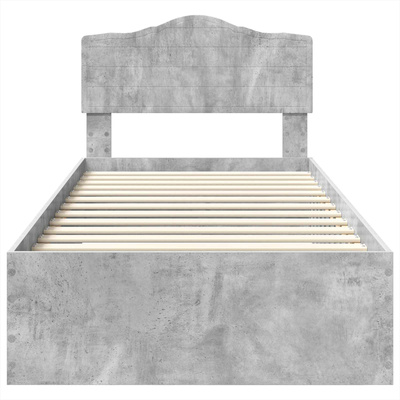 Ramka łóżka Betonowy szary 90 x 190 cm Drewno inżynieryjne