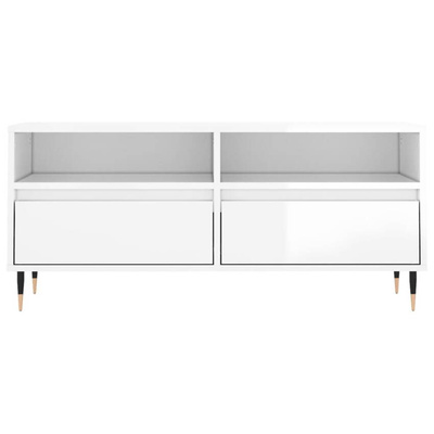 vidaXL Szafka pod TV, wysoki połysk, biała, 100x34,5x44,5 cm wariant 4