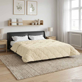 Letni Kołdra Kremowy 200 x 240 cm Mikrofibra i Fleece Teddy