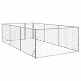 Buda dla psa na zewnątrz z drzwiami 2x4x1 m, ocynkowana stal