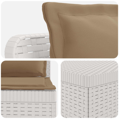 5-osobowa sofa ogrodowa z poduszkami w stylu rattanowym PP