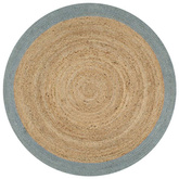 vidaXL Ręcznie wykonany dywanik, juta, oliwkowozielona krawędź, 90 cm