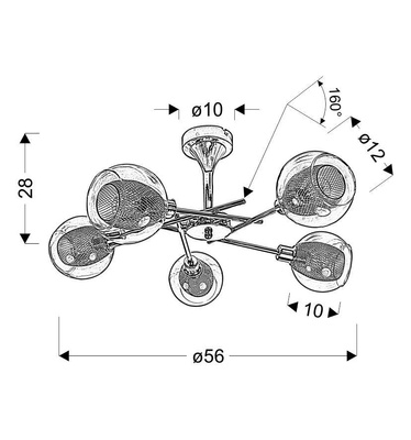 Lampa sufitowa wisząca żyrandol chromowy Ozzo Candellux 35-72252