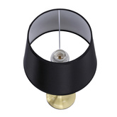 Lampka nocna Prima gold z abażurem czarnym metalowa glamour