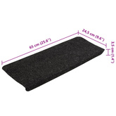 nakładki na schody, 15 szt., 65x24,5x3,5 cm Samoprzylepne