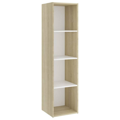 vidaXL Szafka pod TV, biel i dąb sonoma, 142,5x35x36,5 cm