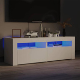 Szafka pod TV z oświetleniem LED, biała, 120x35x40 cm vidaXL