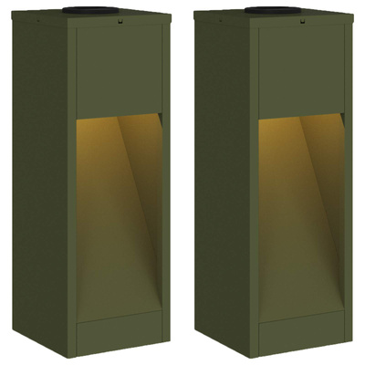 Solarna Lampa LED na Ścieżkę 2 pcs Zielony oliwkowy