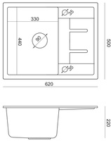 MORGAN 116 GraniteQ zlewozmywak black diamond z syfonem Push To Open stal szlachetna 1-komorowy z/o + zaczepy 4 szt
