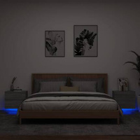 vidaXL Wiszące szafki nocne z LED, 2 szt., szary dąb sonoma