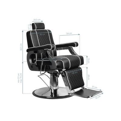 Gabbiano fotel barberski Paulo czarny 125390