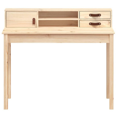 vidaXL Biurko, 110x50x93 cm, lite drewno sosnowe