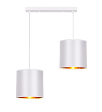 Lampa wisząca z abażurami Atlanta biała podwójna na listwie nowoczesna