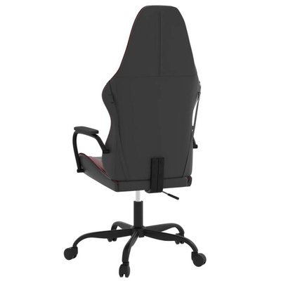 vidaXL Masujący fotel gamingowy, czarno-bordowy, sztuczna skóra model standard