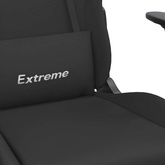 vidaXL Fotel gamingowy z podnóżkiem, czarny, tkanina