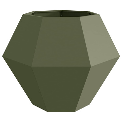 Donica 2 pcs Zielony oliwkowy 100 x 100 x 80 cm Stal
