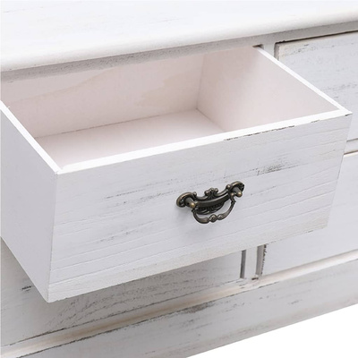 vidaXL Szafka pod TV, antyczna biel, 108x30x40 cm, drewno paulownia