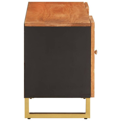 vidaXL Szafka pod TV, brązowo-czarna 105x33,5x46 cm, lite drewno mango
