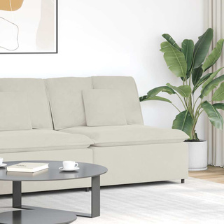 Modułowy moduł centralny sofy z poduszkami kremowy 100 cm