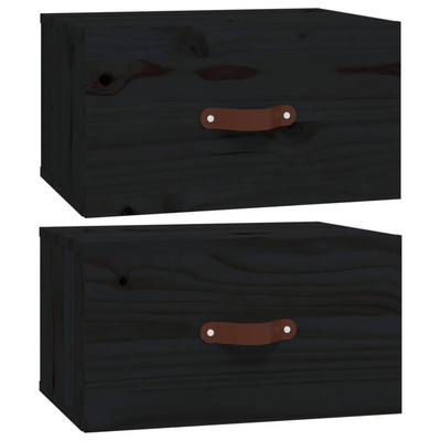 vidaXL Szafki nocne, wiszące, 2 szt., 40x29,5x22 cm, czarne