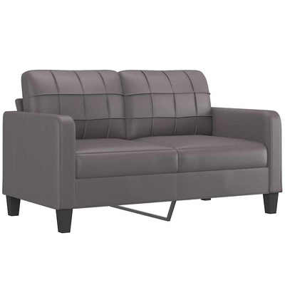 2-osobowa sofa, szary, 140 cm, sztuczna skóra