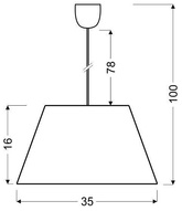 Lampa wisząca z abażurem Standard kremowa tkaninowa pojedyncza E27