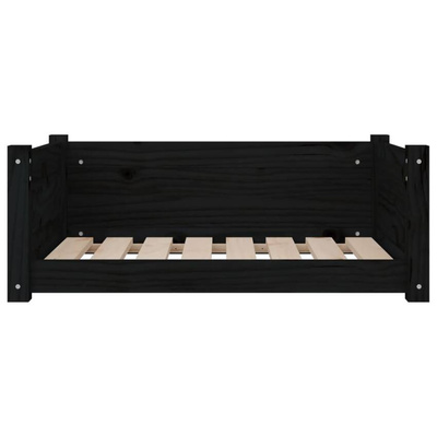 vidaXL Legowisko dla psa, czarne, 75,5x55,5x28 cm, lite drewno sosnowe model standard