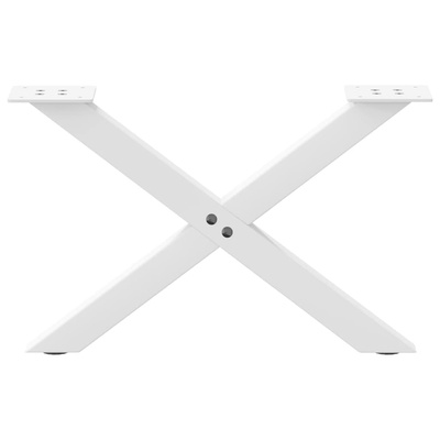 Nogi do stolika kawowego w kształcie litery X 2 szt. Białe 60x(30-31) cm Stal
