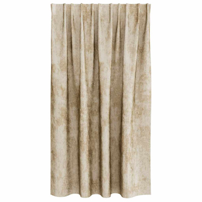 Zasłony z weluru z zasłonami 2 pcs Kremowy 140 x 140 cm Aksamit