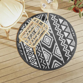 Dywan na zewnątrz, czarny, ?120 cm, PP vidaXL