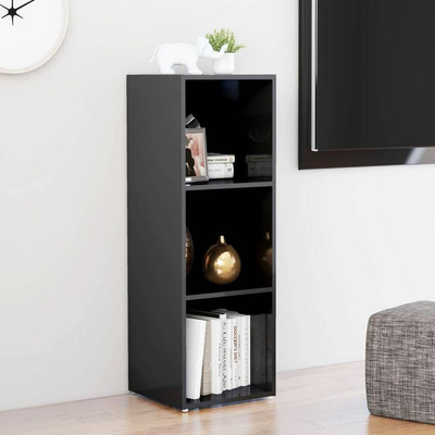 vidaXL Szafka pod TV, szara na wysoki połysk, 107x35x37 cm