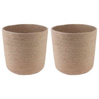 Zestaw doniczek 2 pcs naturalny ? 28 x 28 cm 100% Juta Tossa