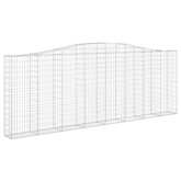 Kosze gabionowe, 3 szt, 400x30x140/160 cm, galwanizowane żelazo