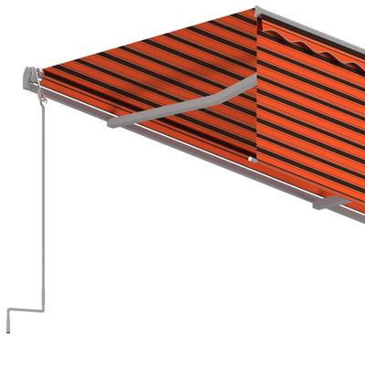 Ręcznie zwijana markiza z zasłoną, 4x3 m, pomarańczowo-brązowa