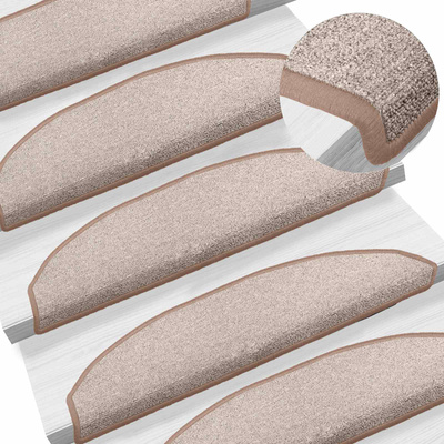 Samoprzylepne maty na schody Półokrąg 15 pcs Jasny Brąz