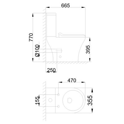 Kompakt wc, qfs, infinito okrągły, biały z deską wolnoopad. CE-85-001-I Invena