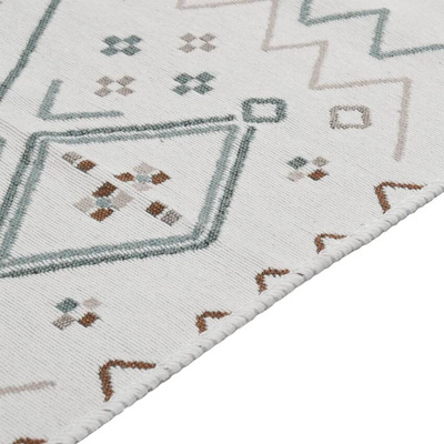 vidaXL Dywan, beżowo-niebieski, 120x180 cm, bawełniany