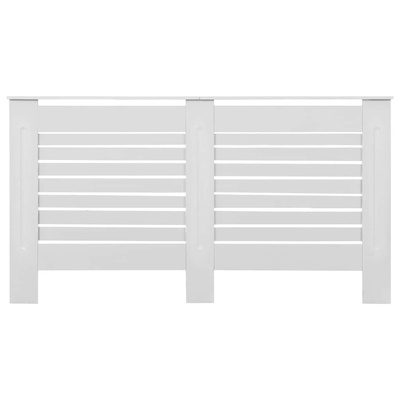 Osłona na kaloryfer, biała, 152 x 19 x 81,5 cm, MDF