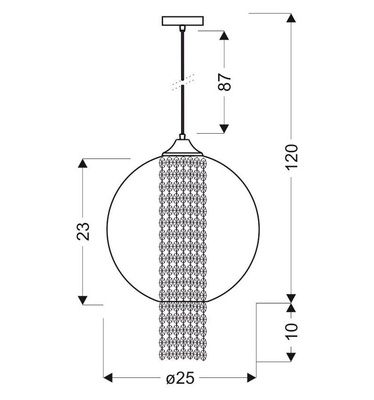 Lampa wisząca czerwona 1xE27 50cm ALLANI 31-26699 Z KRYSZTAŁKAMI