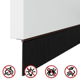 Szczotki uszczelniające do drzwi samoprzylepne 6 szt. 100 cm