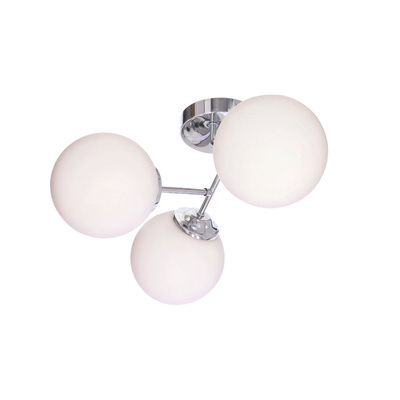 BELWEDER lampa ścienna chromowy 3x40W E14 klosz biały  23-39873