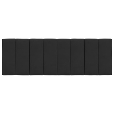 Poduszka na wezgłowie, Hanko, czarna, 140 cm, aksamitna