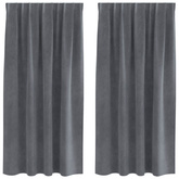 Zasłony zaciemniające 2 pcs Jasnoszary 140 x 175 cm Aksamit