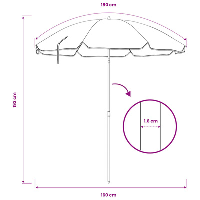 Parasolka ogrodowa 160 cm Poliester 170T pomarańczowy